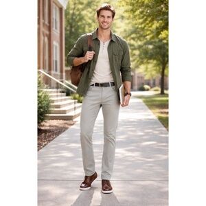 BRAX FEEL GOOD COOPER PANTS REG FIT MICRO CHECK PREPPY OFFICE 5 POCKET MEN 34